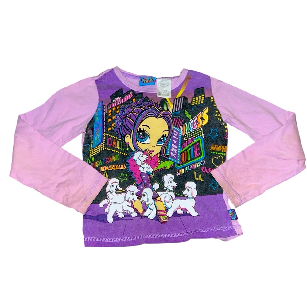 RARE Vintage Lisa Frank Long Sleeve Shirt 4/5 xs Cities Cities Poodles Nostalgic